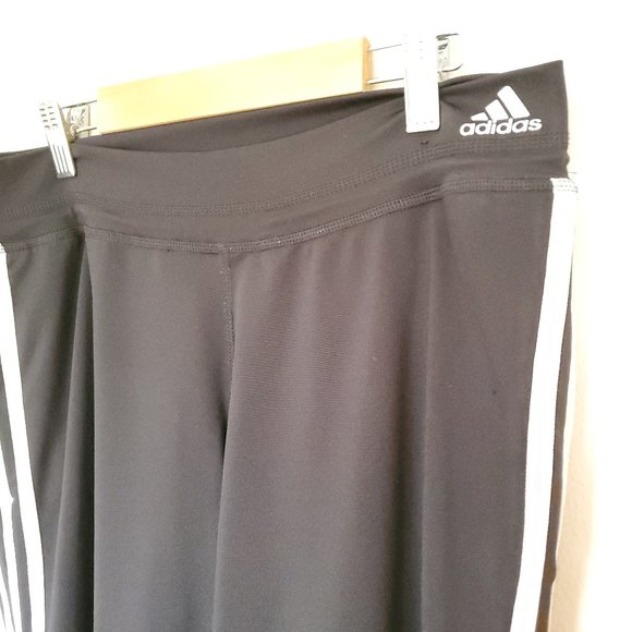 Adidas Clima365 3 stripe capri pants black white M - Picture 6 of 12